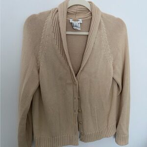 Talbots Classic Beige Cardigan Sweater